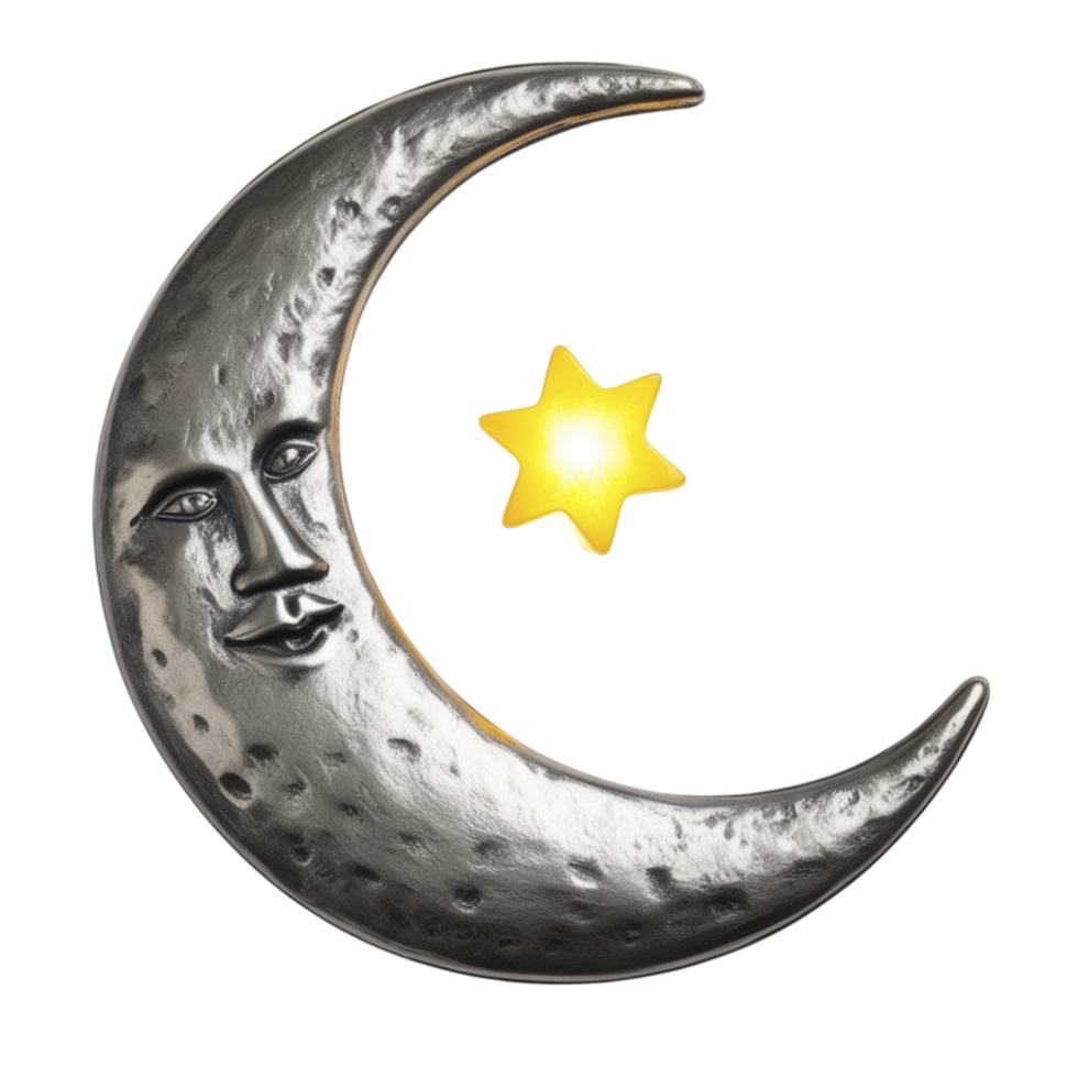 A crescent with a star on it png