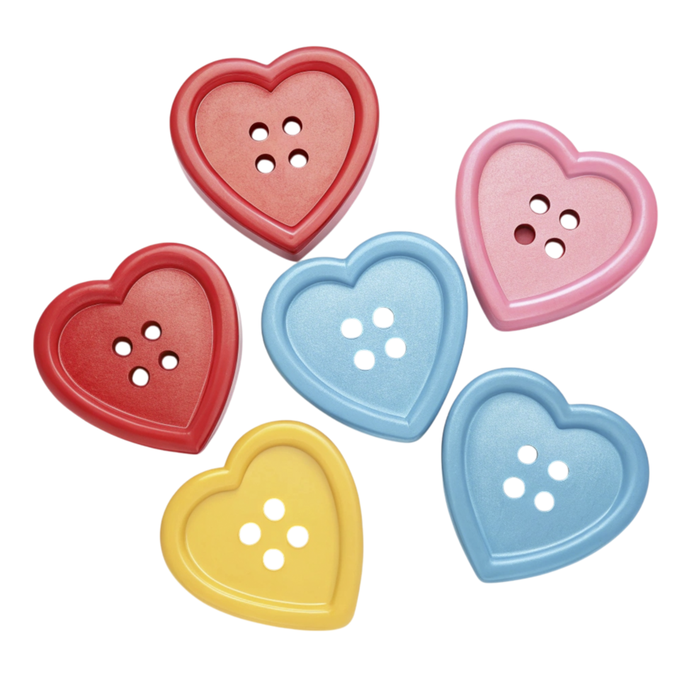 Heart shaped buttons on a black background png