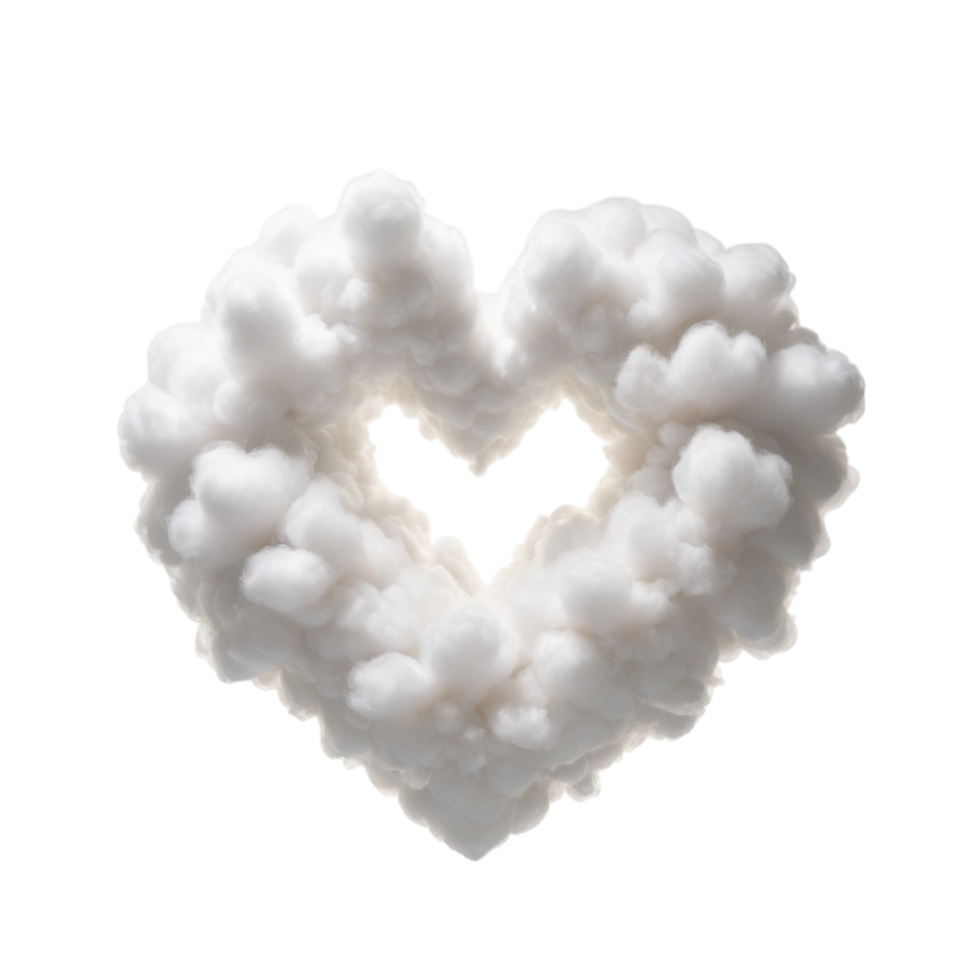 A heart shaped cloud on a black background png