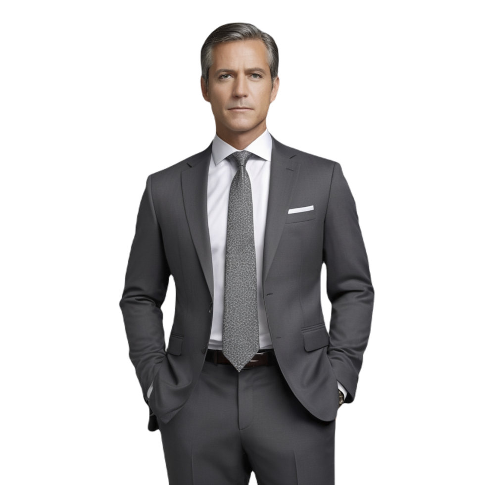 A man in a suit and tie png