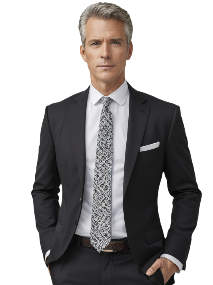 A man in a suit and tie png