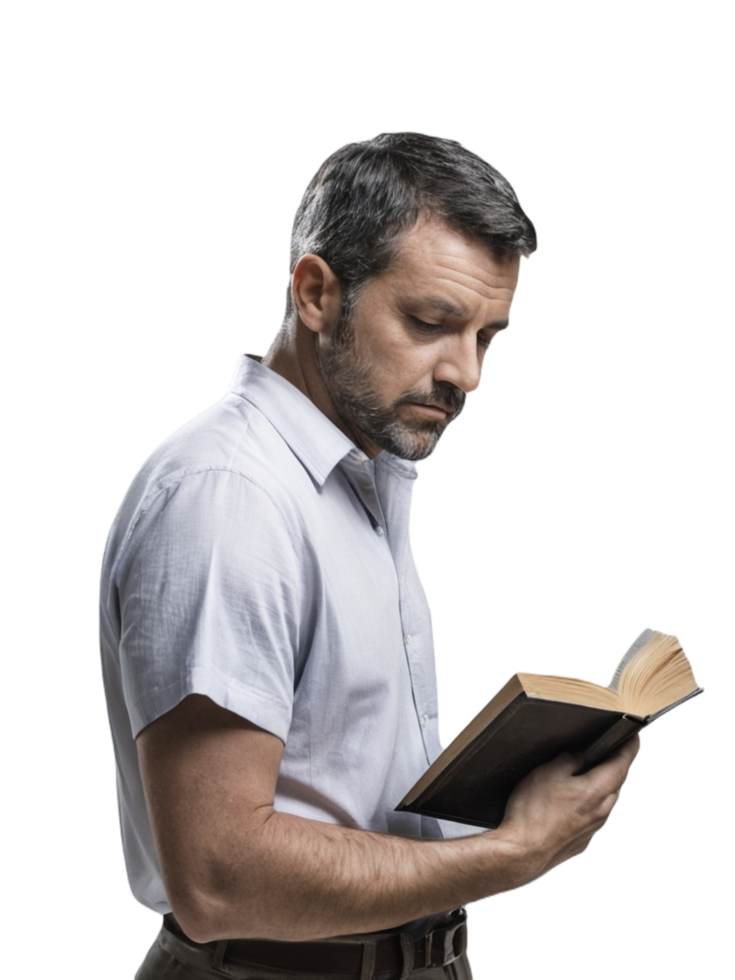A man reading a book png