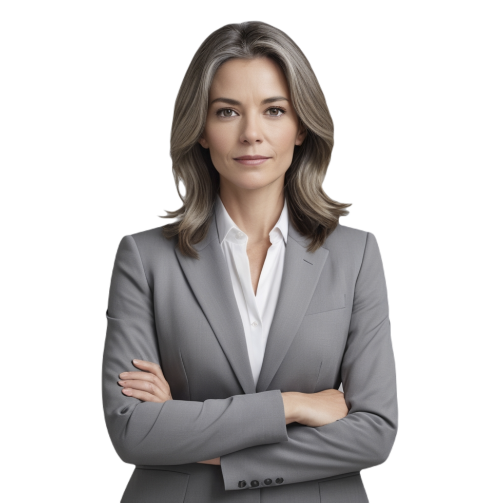 A business woman in a suit and tie png