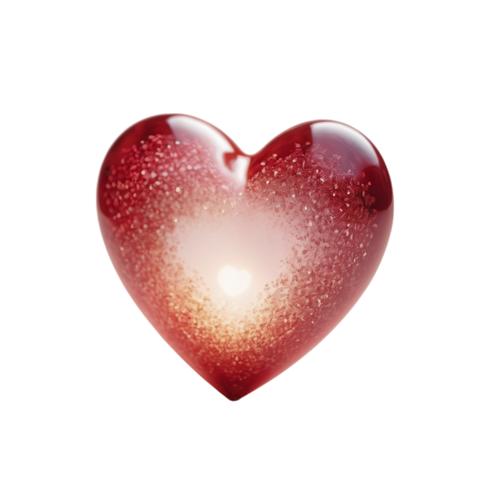 A red heart shaped object on a black background png
