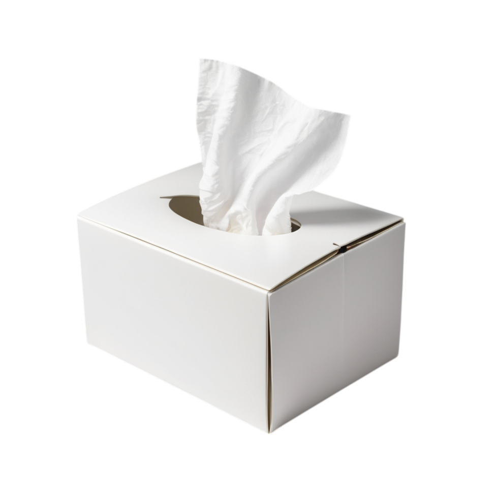 A white box with a tissue inside png