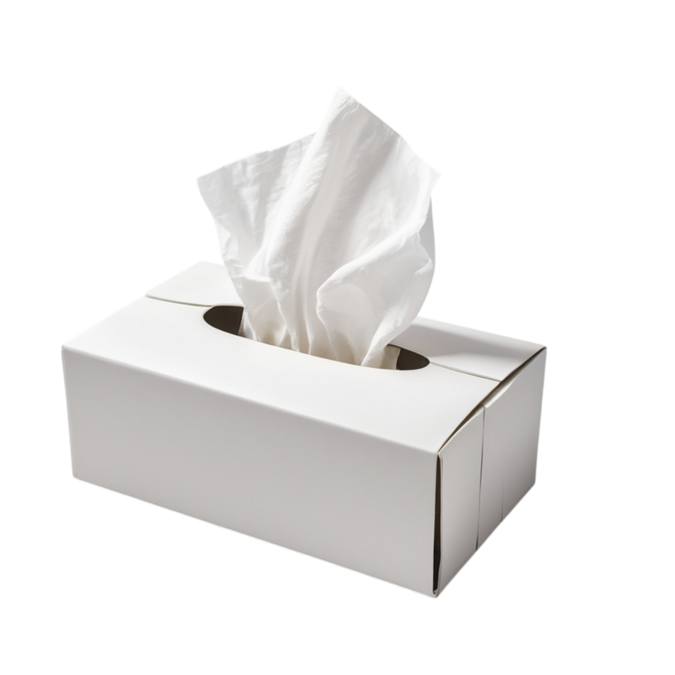 A white box with tissue in it png