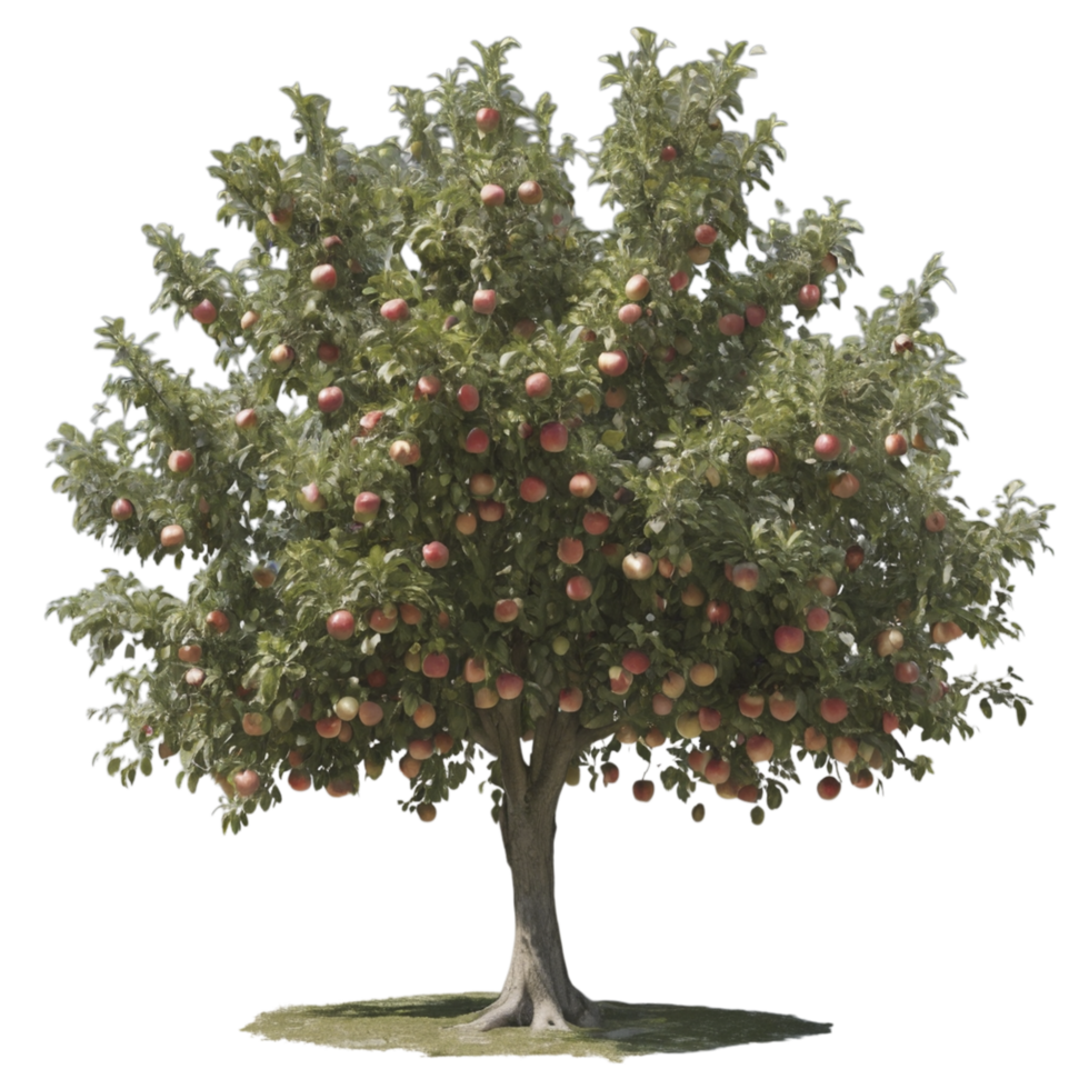 An apple tree with lots of fruit on it png