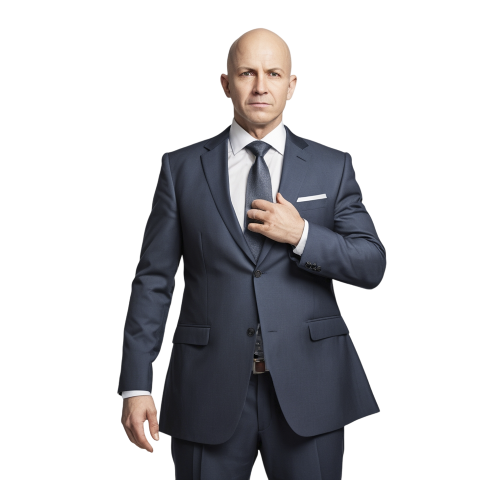A bald man in a suit and tie png
