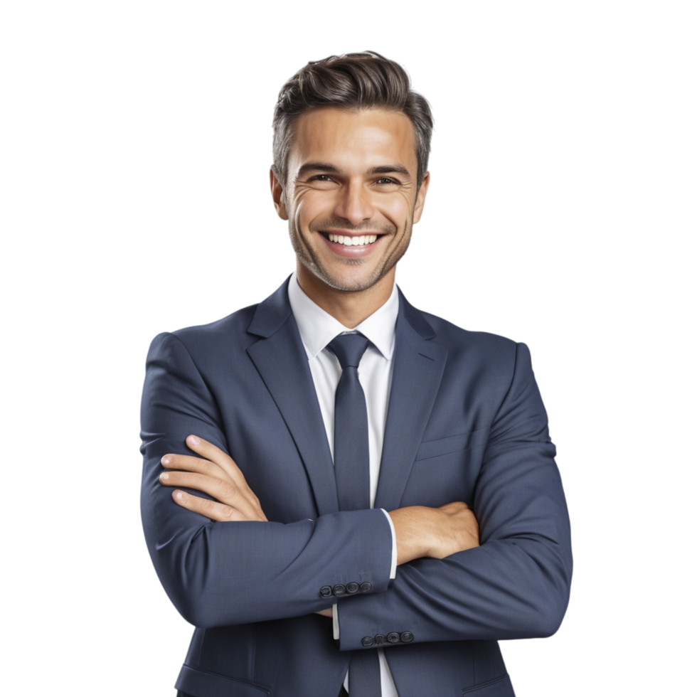 A man in a suit and tie is smiling png