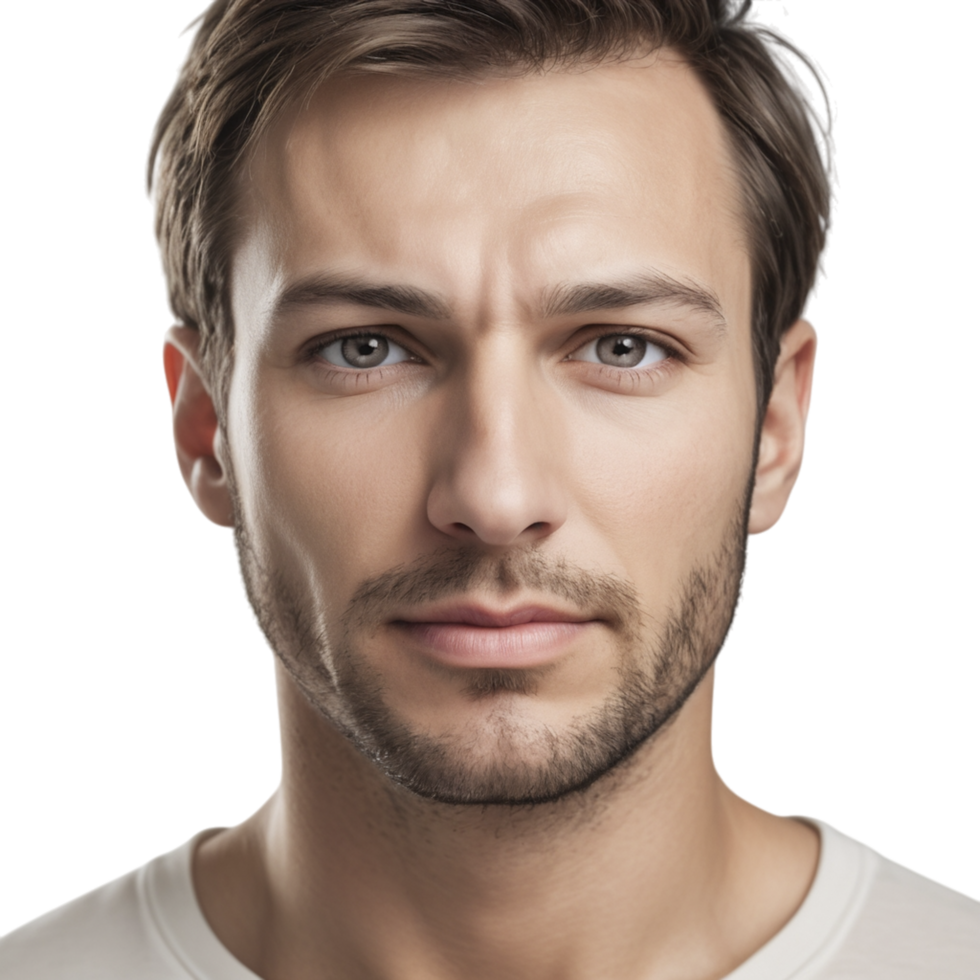 A man with a beard and a white shirt png