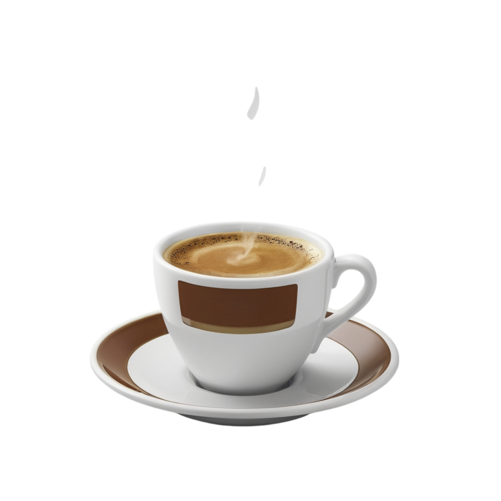 A cup of coffee is shown on a black background png