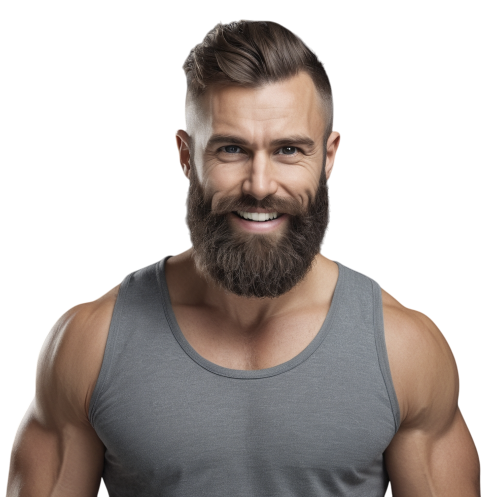 A man with a beard and a tank top png