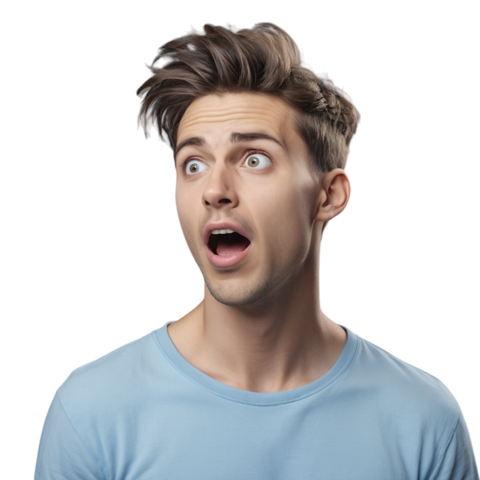 A man is surprised and looking up png