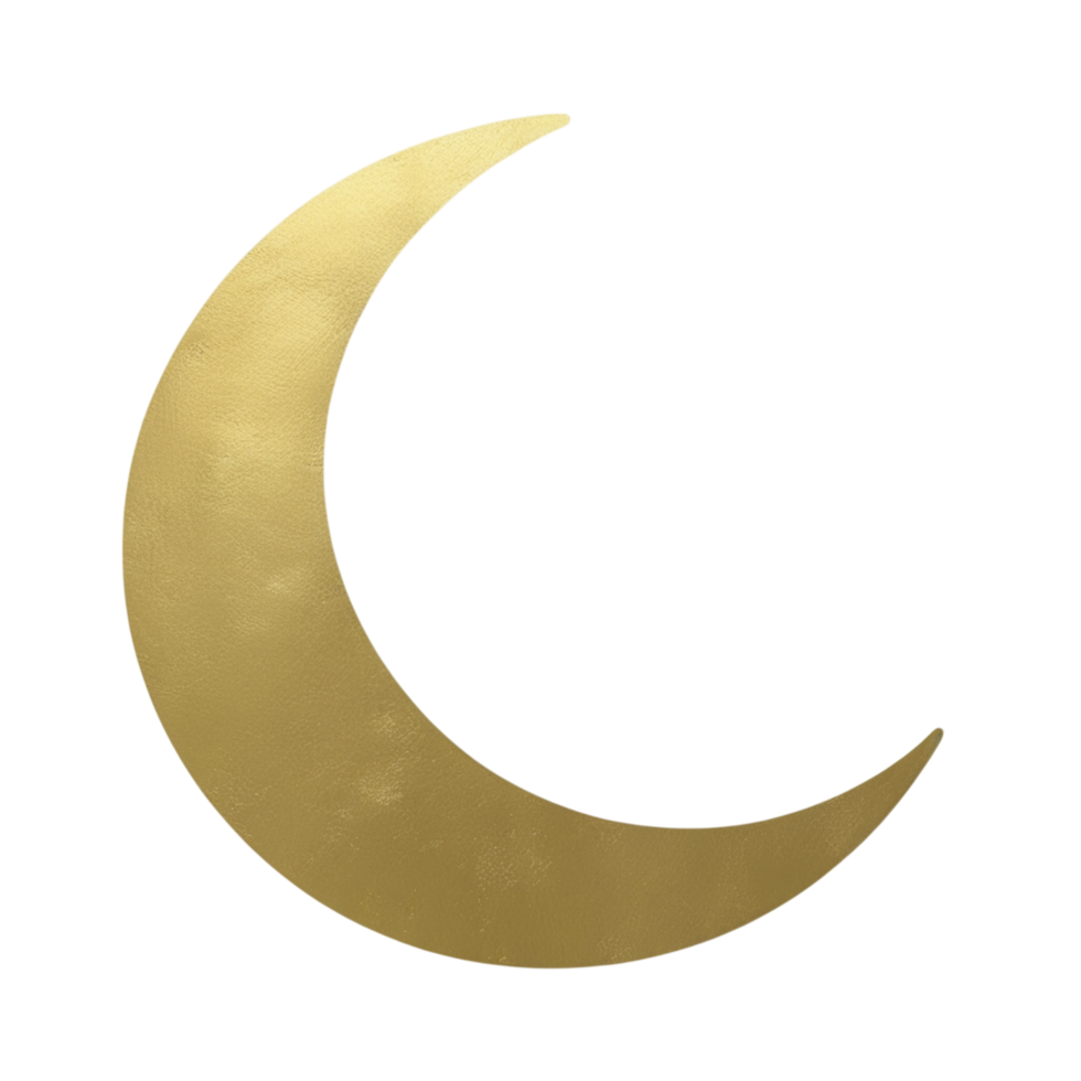A gold crescent on a black background png