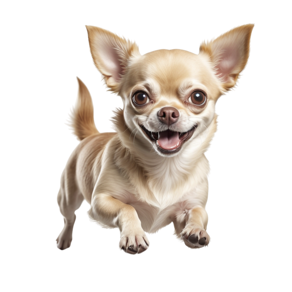 A chihuahua dog is running in the air png