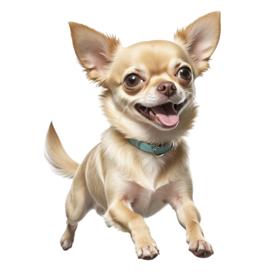 A chihuahua dog is running in the air png