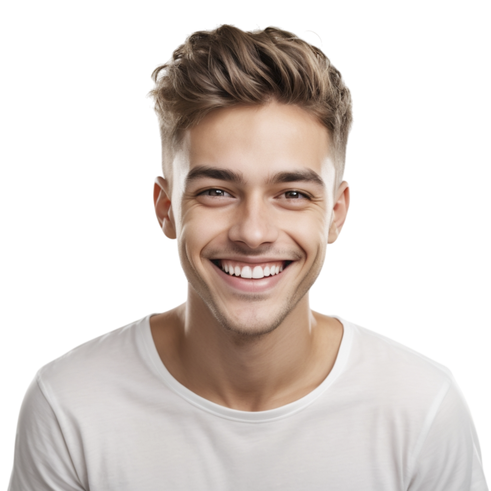 A man with a white shirt smiling png