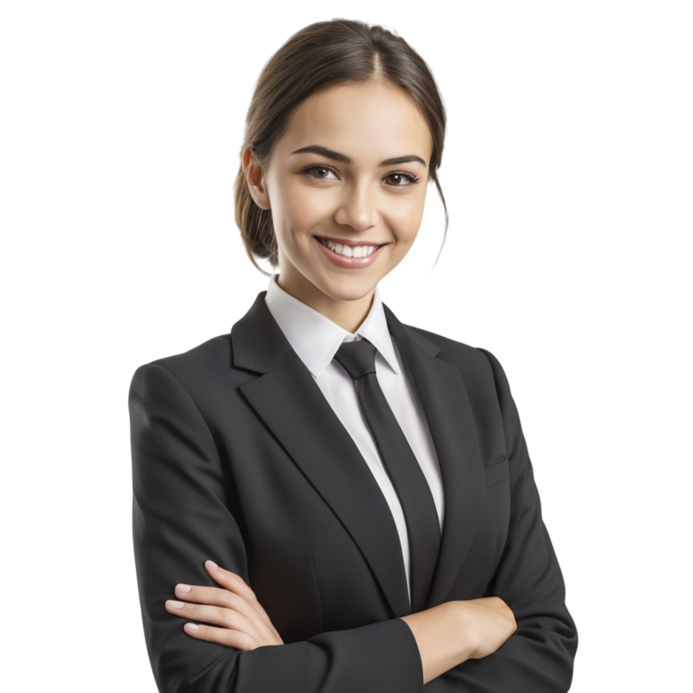 A beautiful young woman in a business suit png