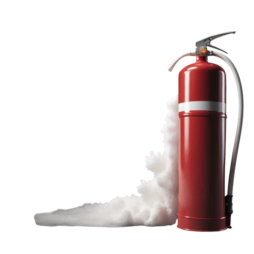 A fire extinguisher with smoke coming out of it png