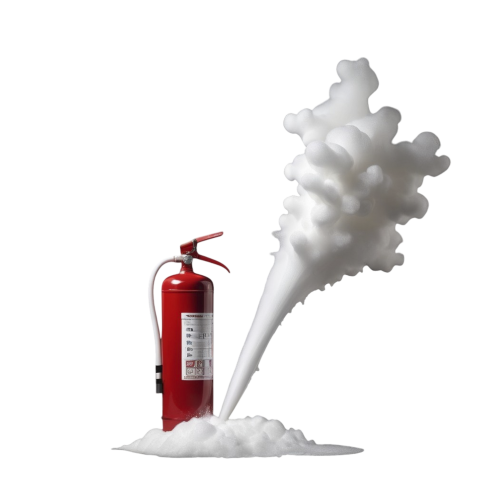 A fire extinguisher is blowing smoke out of it png