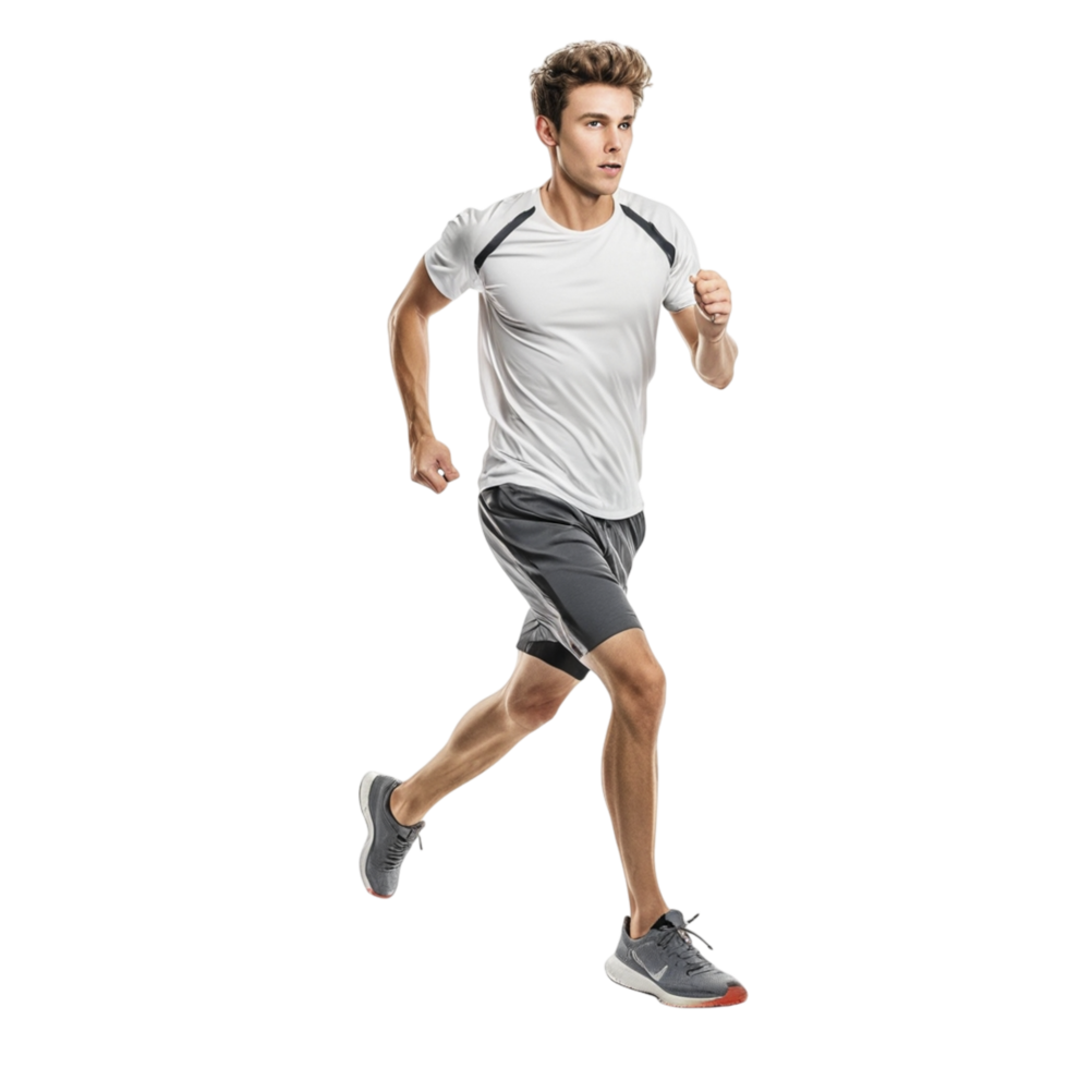 Man running on black background png