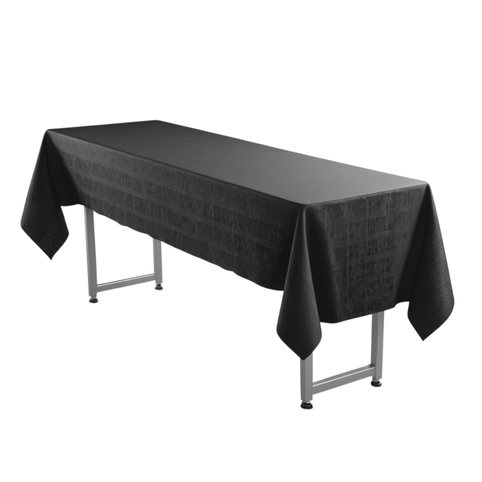 A black table with a black cloth on it png