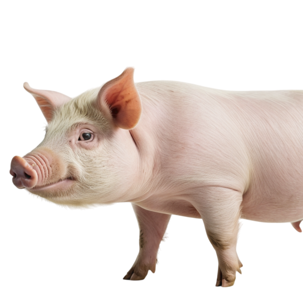 A pig is standing in front of a black background png