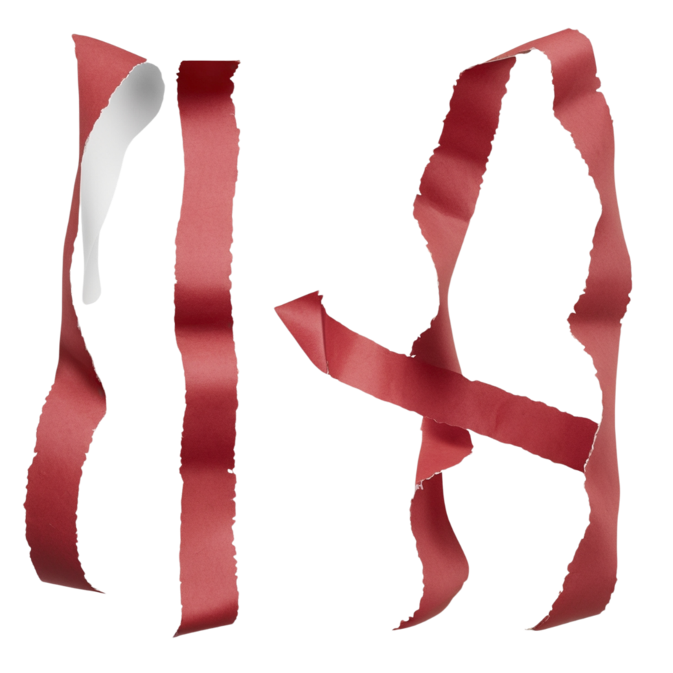 A red ribbon with white paper on it png