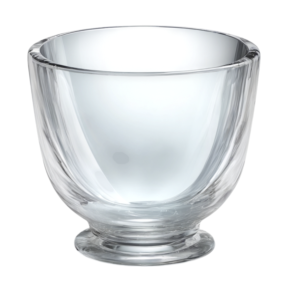 A clear glass bowl on a black background png