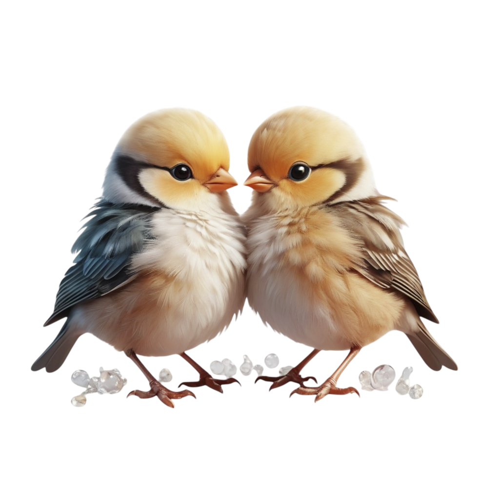Two birds are kissing on a black background png