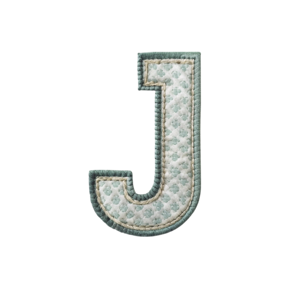 The letter j is made of a green and white pattern png