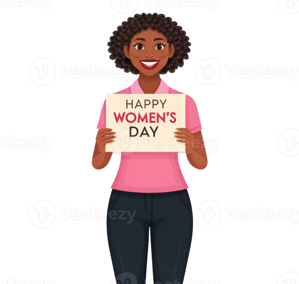 Celebrating Women's Day with a joyful smile png