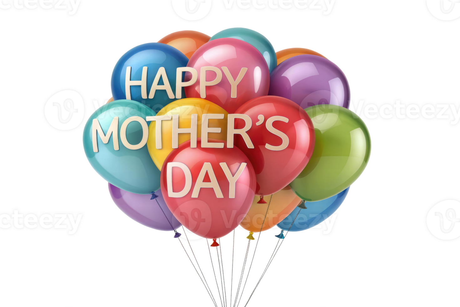 Colorful balloons for Mother's Day png