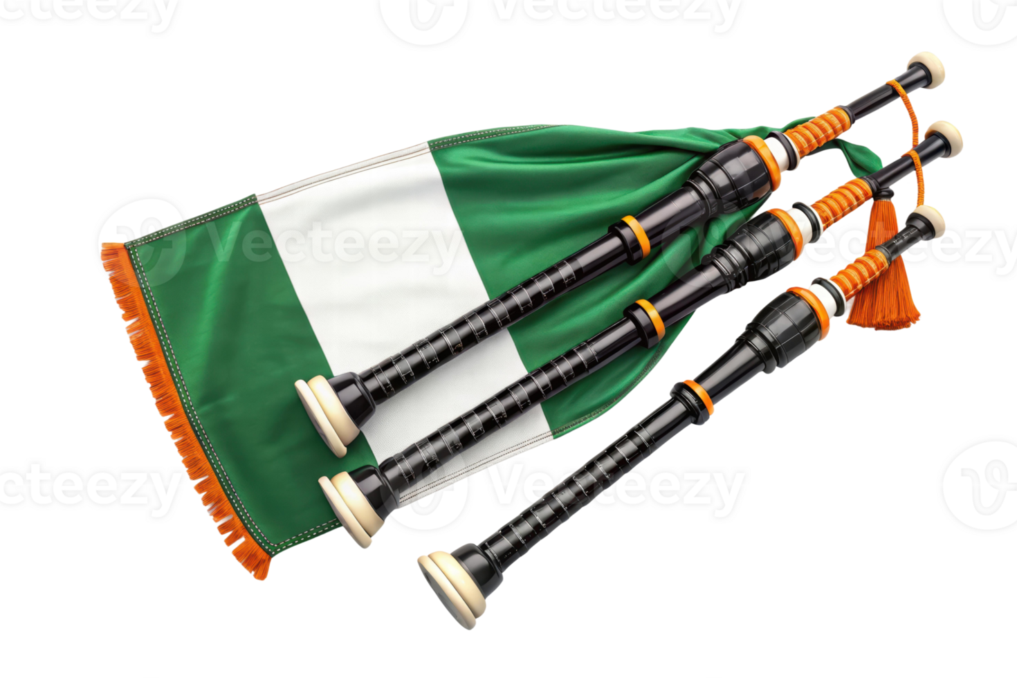 Traditional instruments with Nigerian flag design png