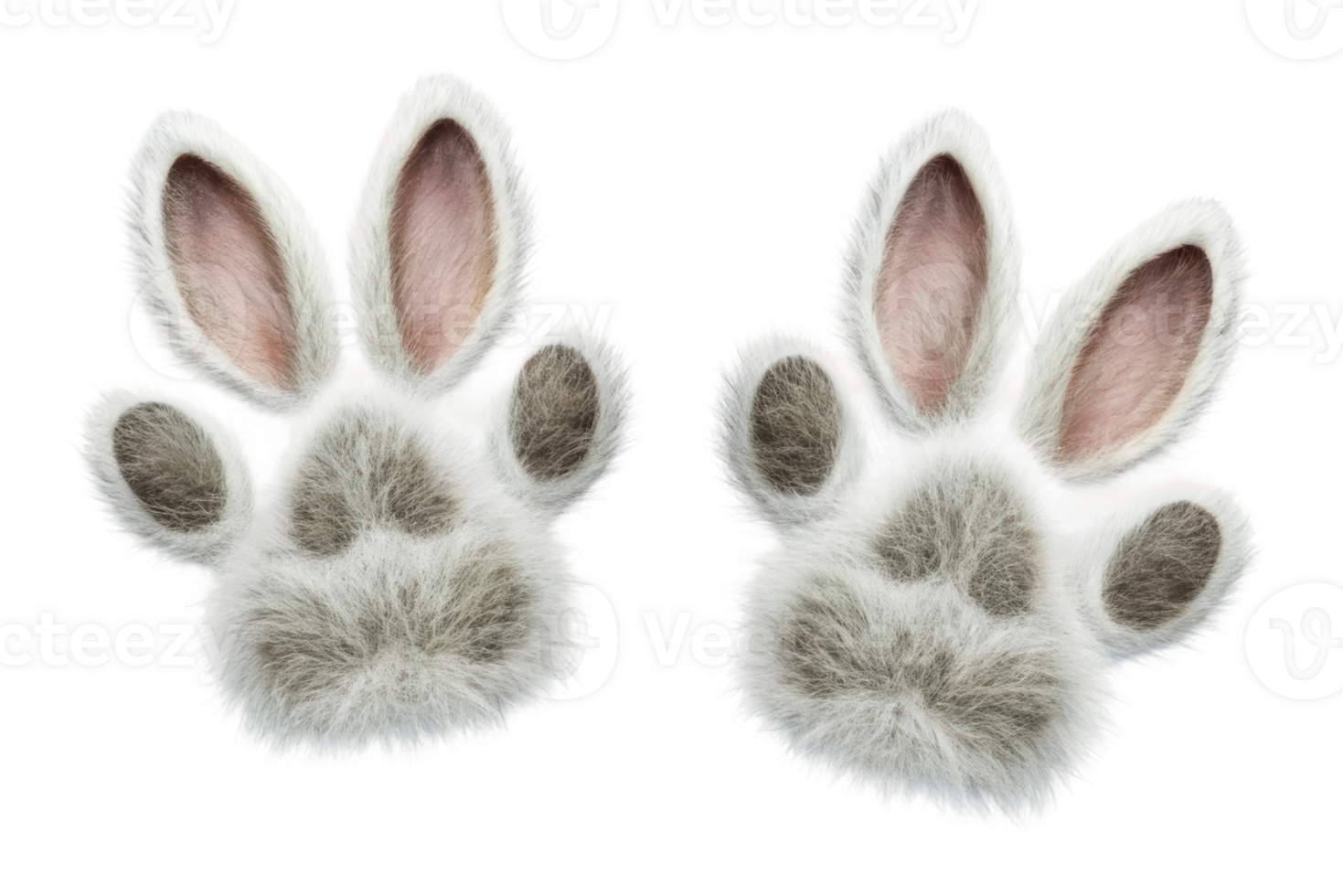 Unique rabbit paws with soft fur detail png