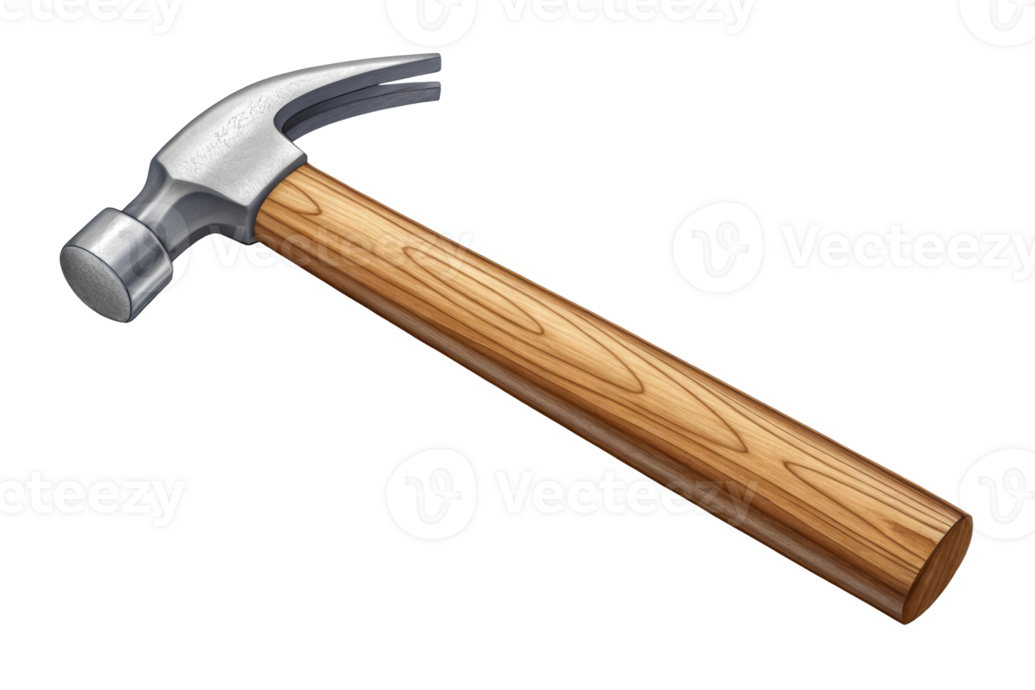 Simple wooden handle hammer for construction tasks png