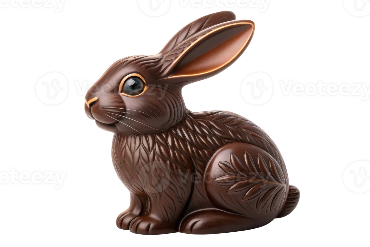 Easter brown rabbit figurine png