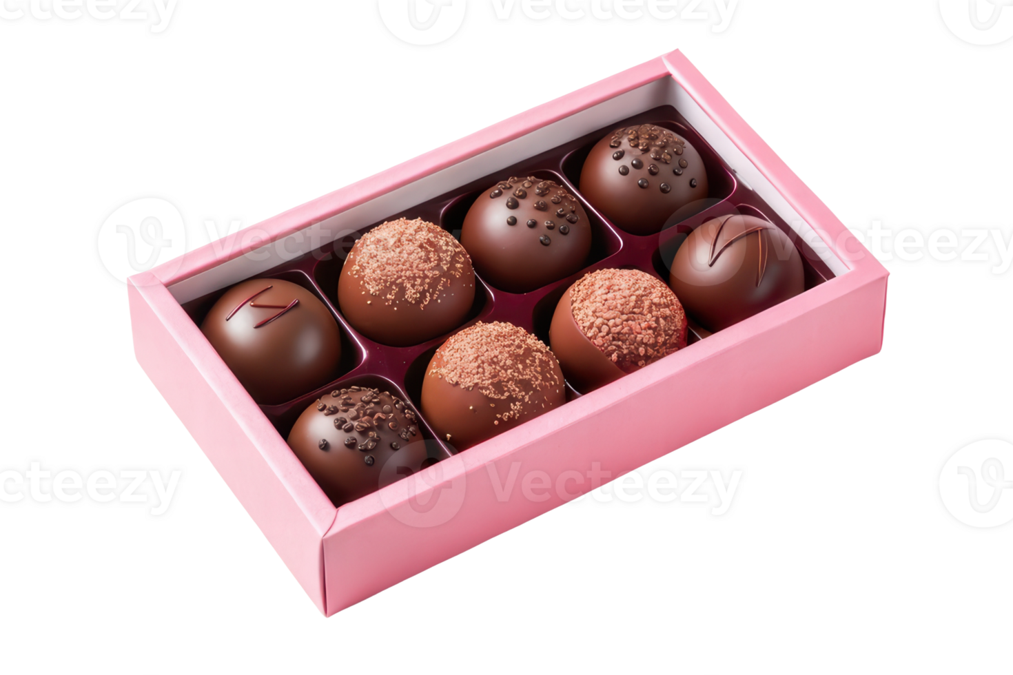Gift box of assorted chocolate truffles png