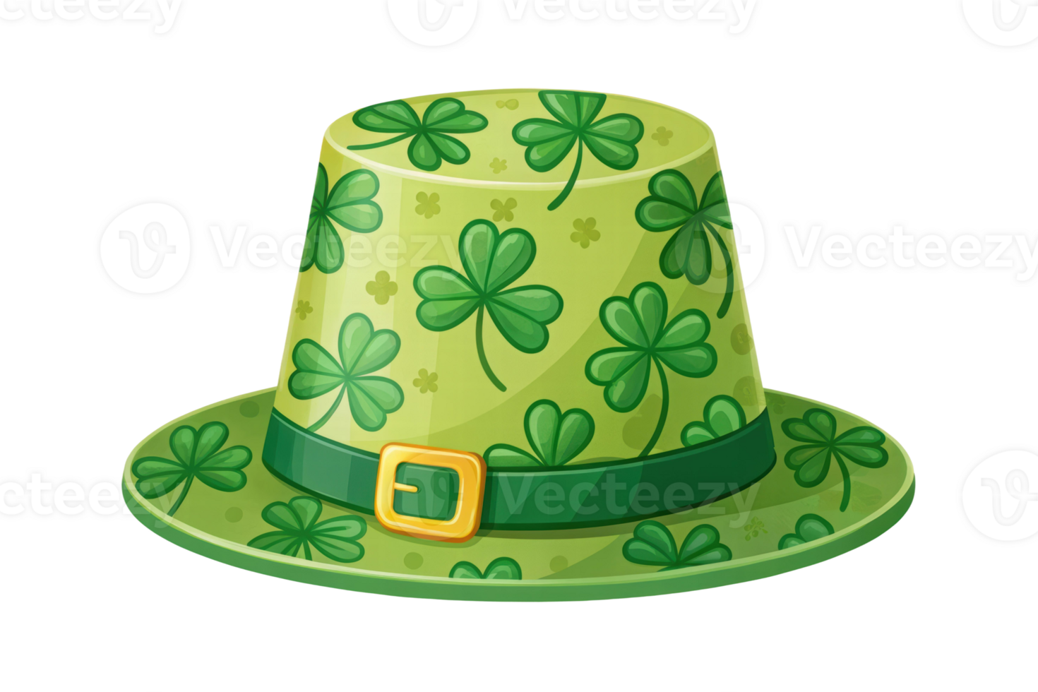 Shamrock-patterned green hat for celebrations png