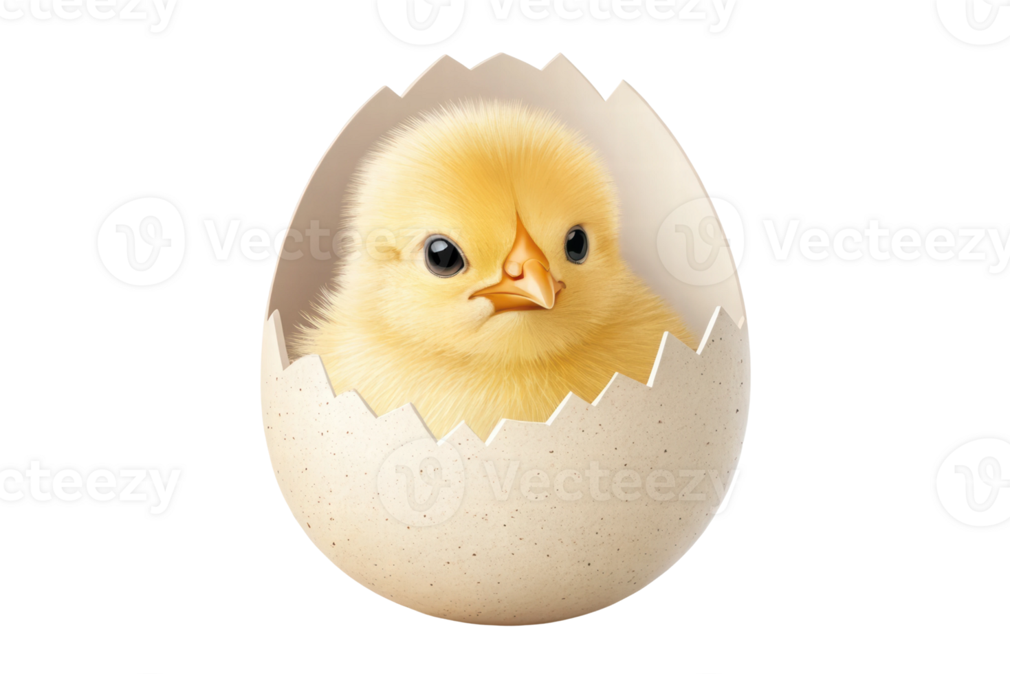 Chick breaks free from its eggshell in spring png