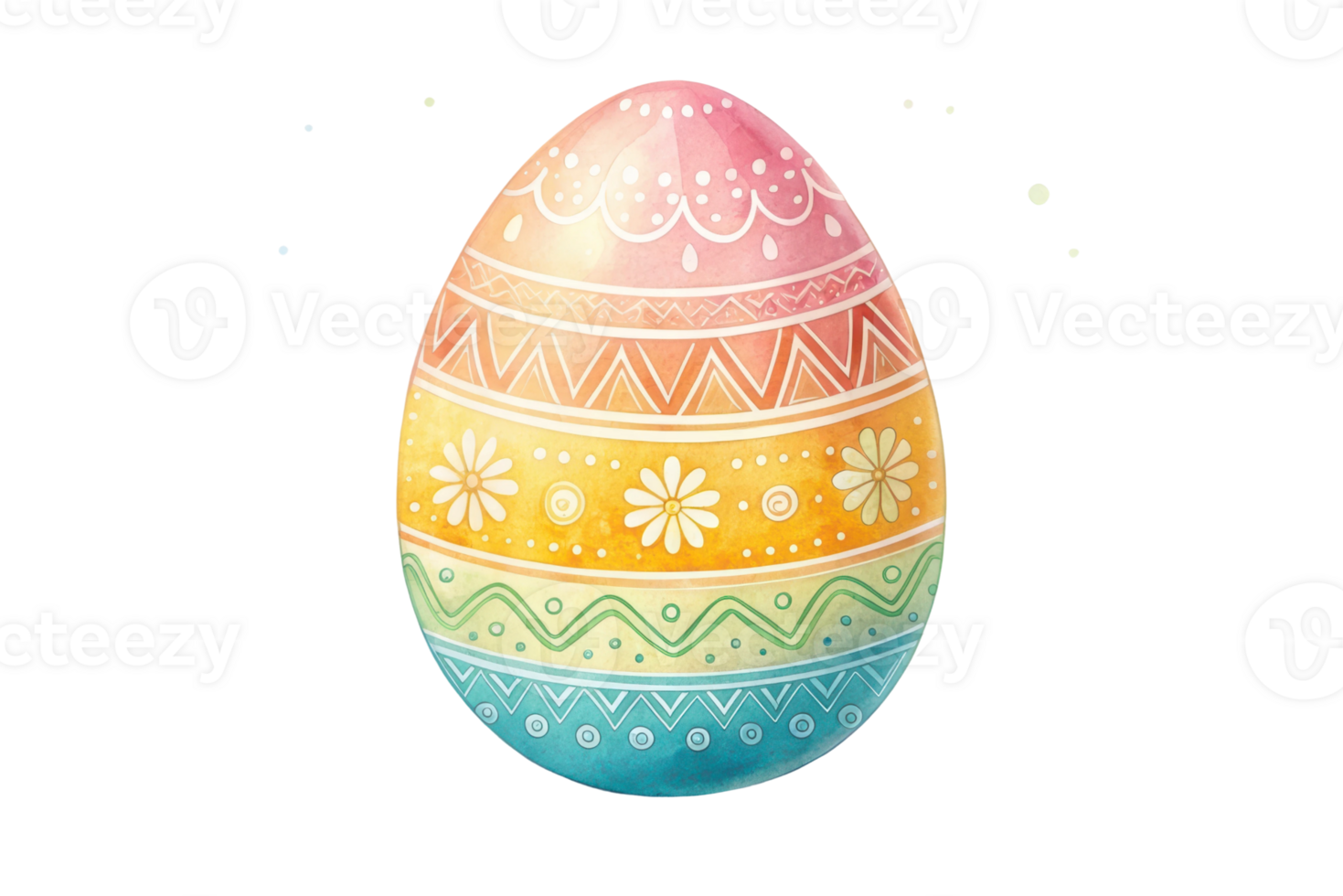 Decorative Easter egg with colorful patterns png