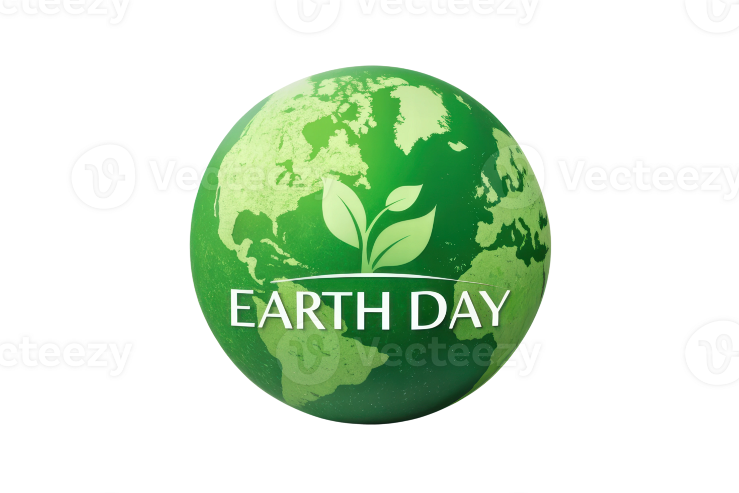 Earth Day celebration with a green globe design png