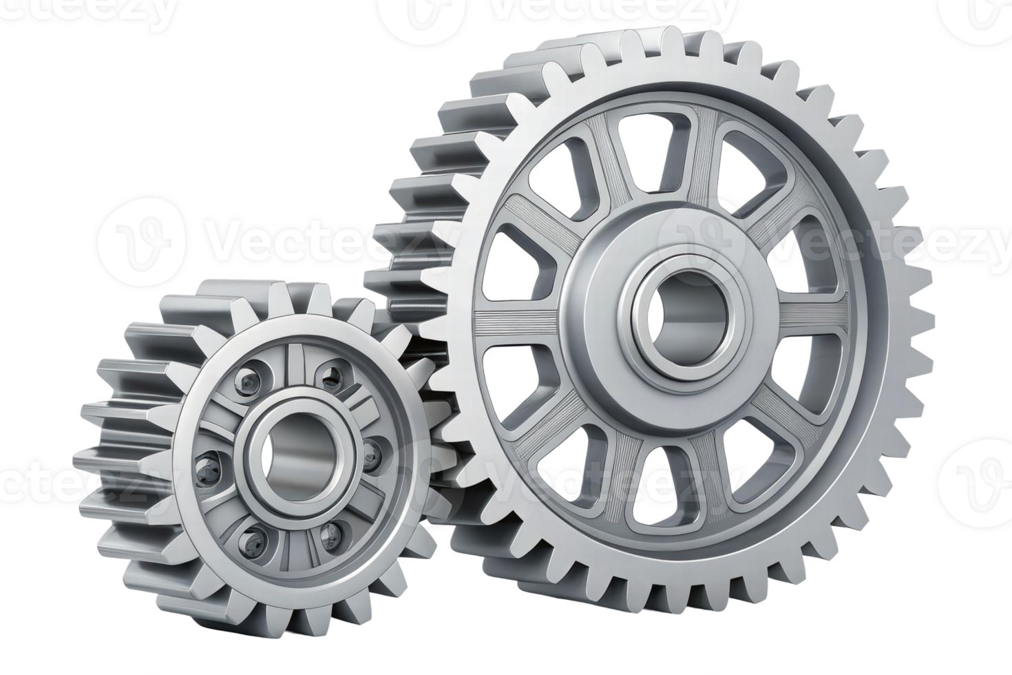 Mechanical gears highlighted in detailed design png