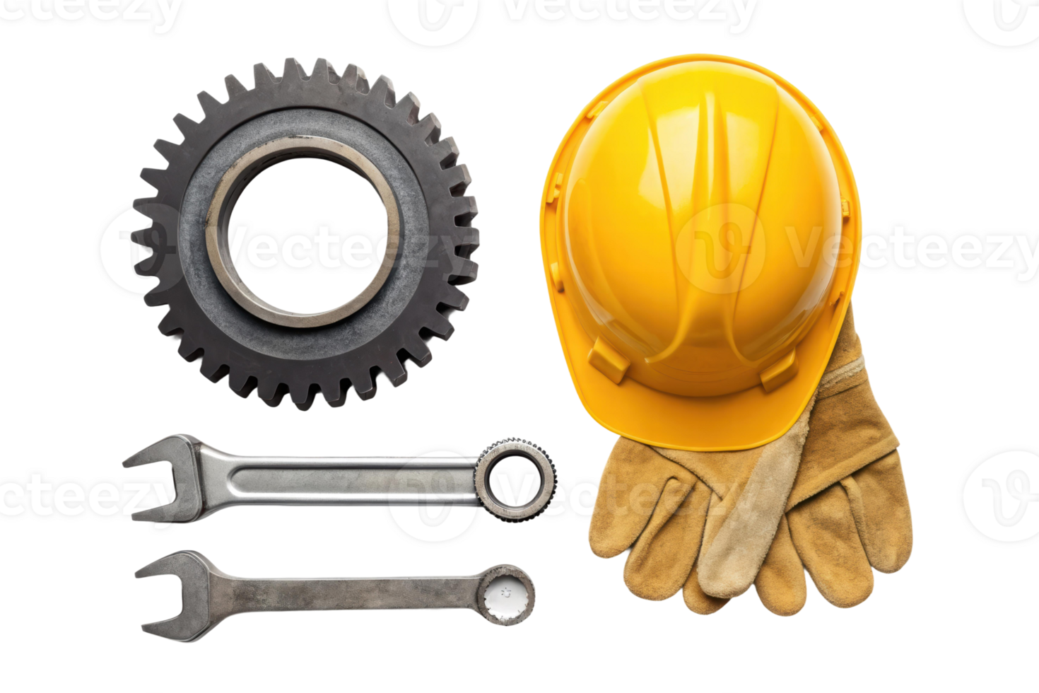 Safety equipment arranged for a construction task png