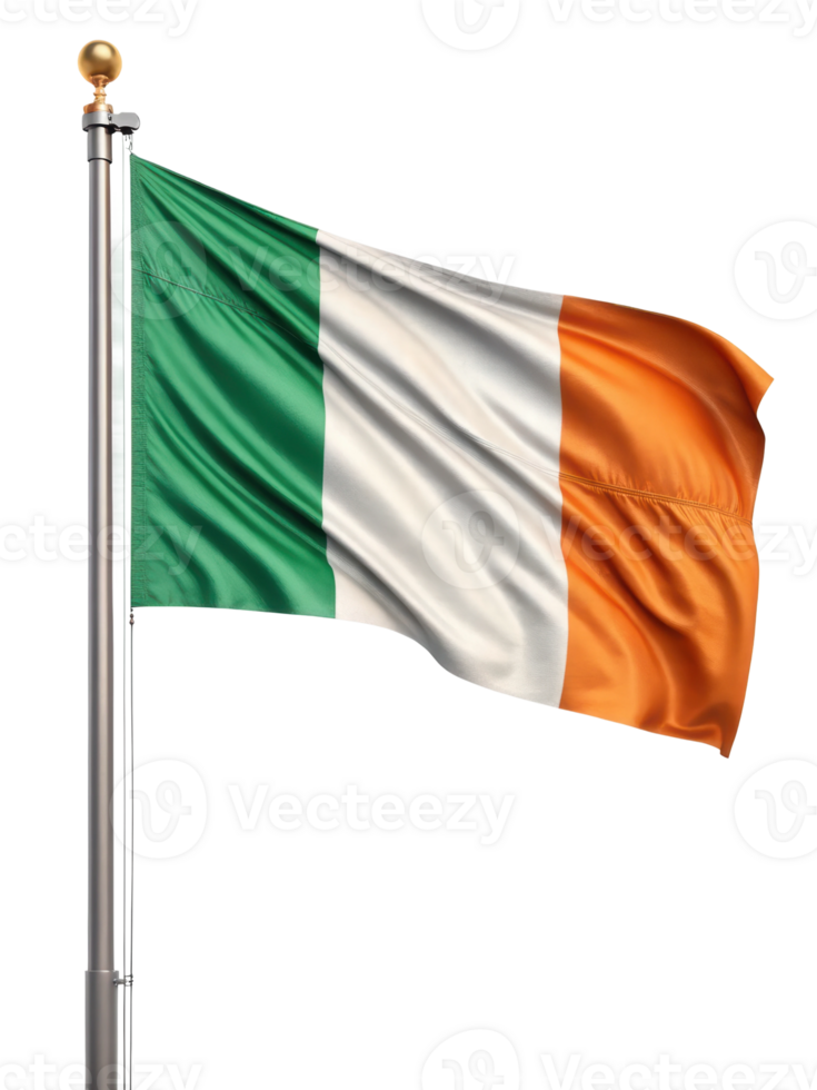Irish flag waving proudly in the wind png