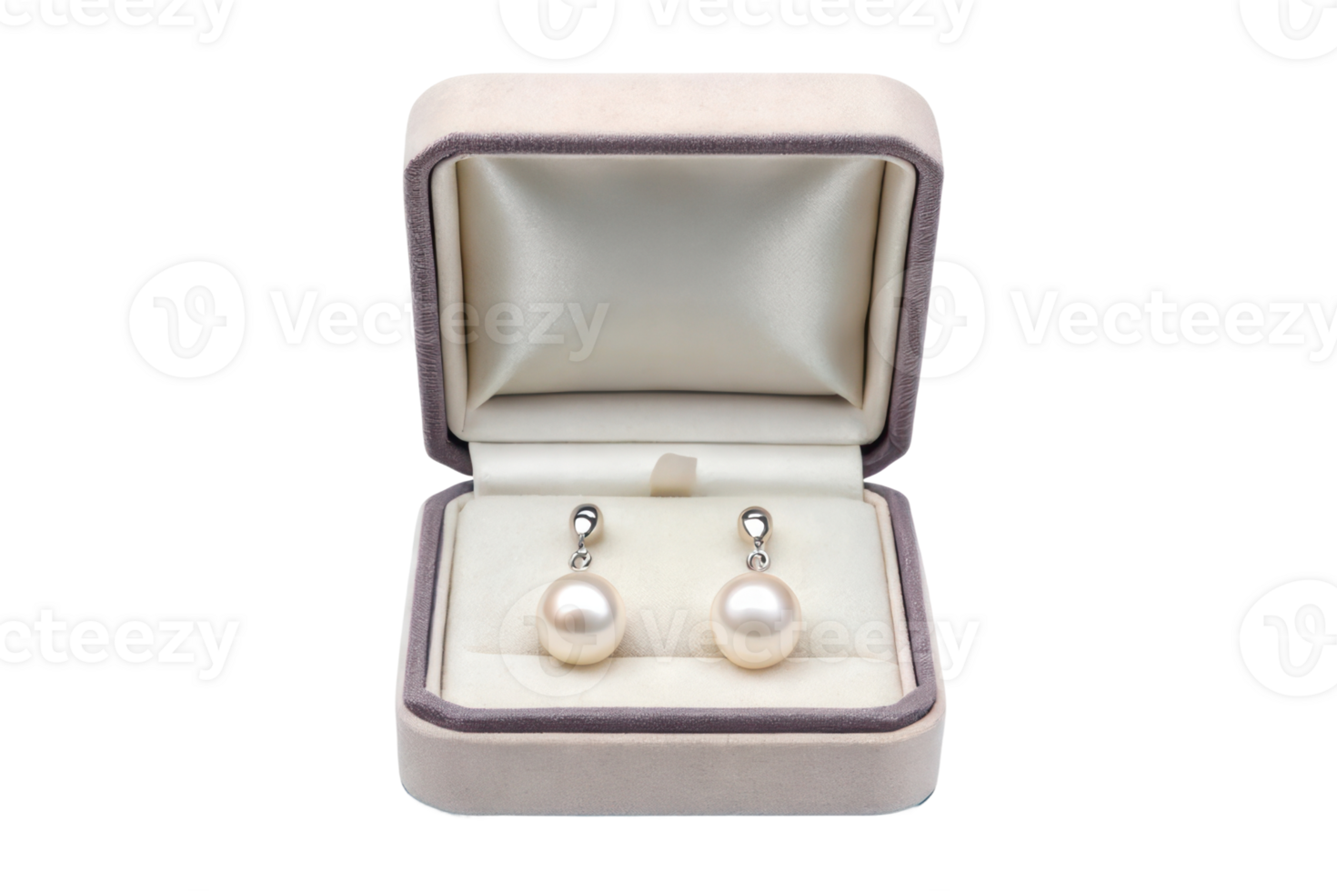 Elegant pearl earrings in a beautiful display box png