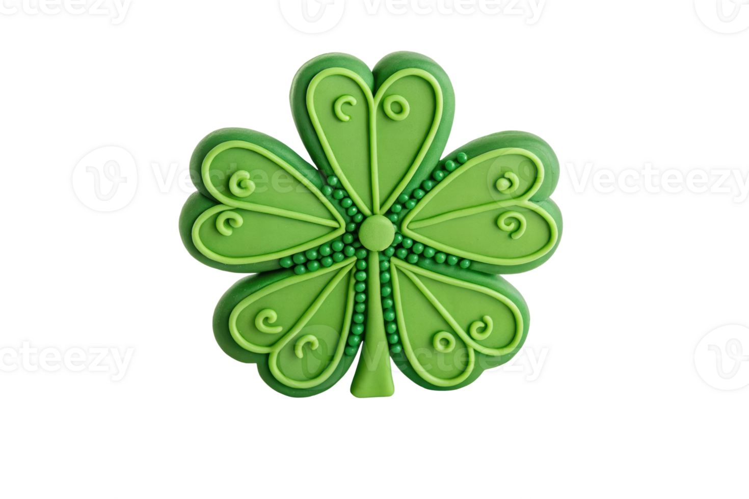 Colorful green four-leaf clover shape in design png