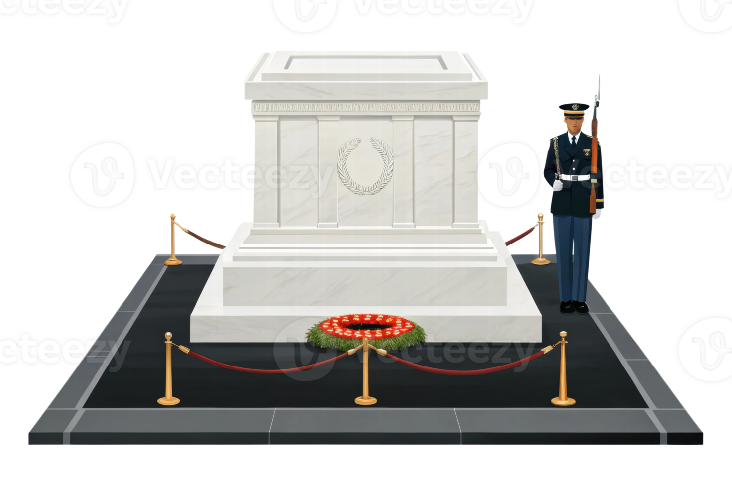 Guard watches over unknown soldier's tomb png