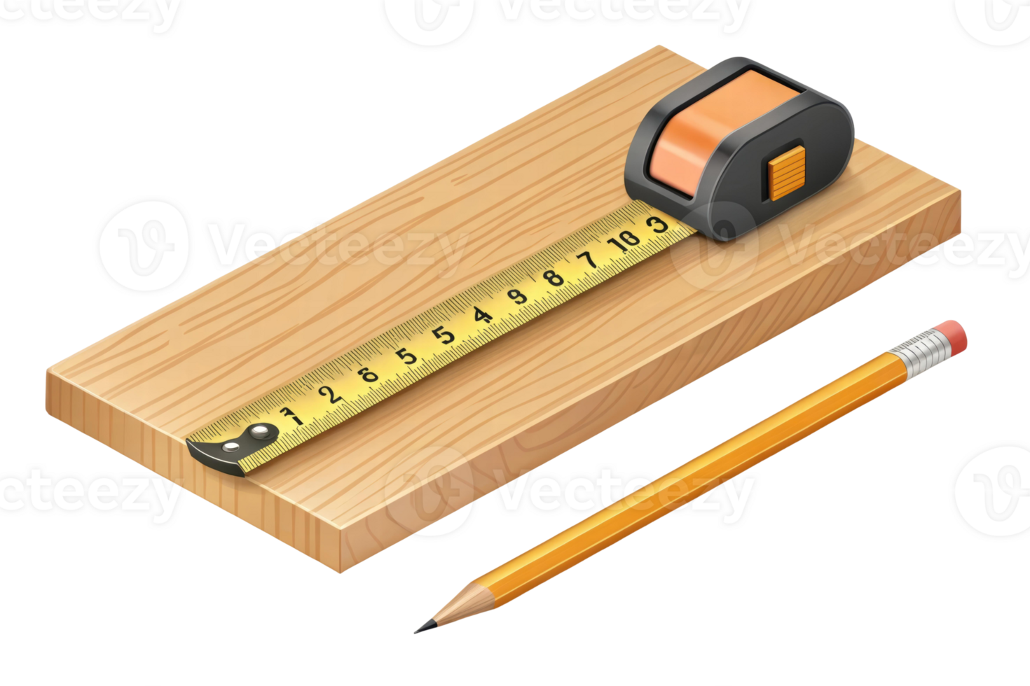 Measuring tools on a wooden surface png
