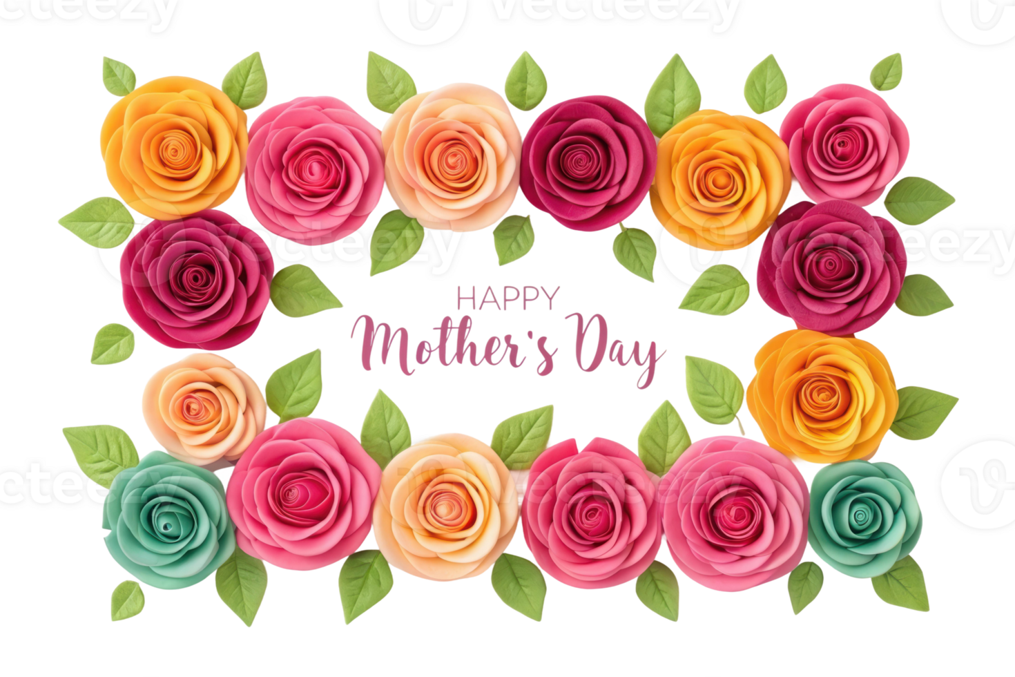Colorful roses for celebrating Mother's Day png